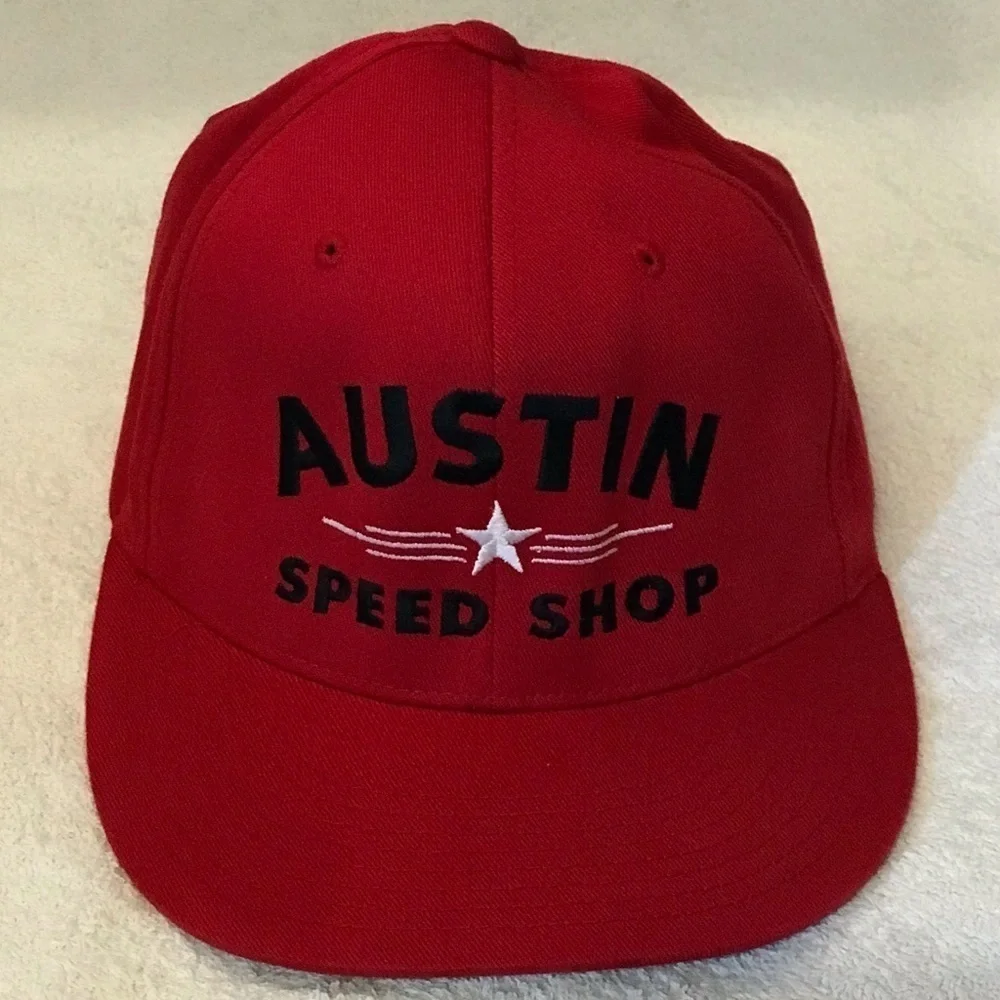 Yupoong FlexFit Austin Speed Shop S-M Red Cap